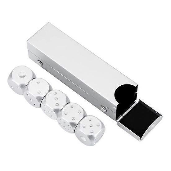 1 Set Dice Portable Aluminum Alloy Dice with Storage Case Long lasting Durable Metal Dice for Party Games