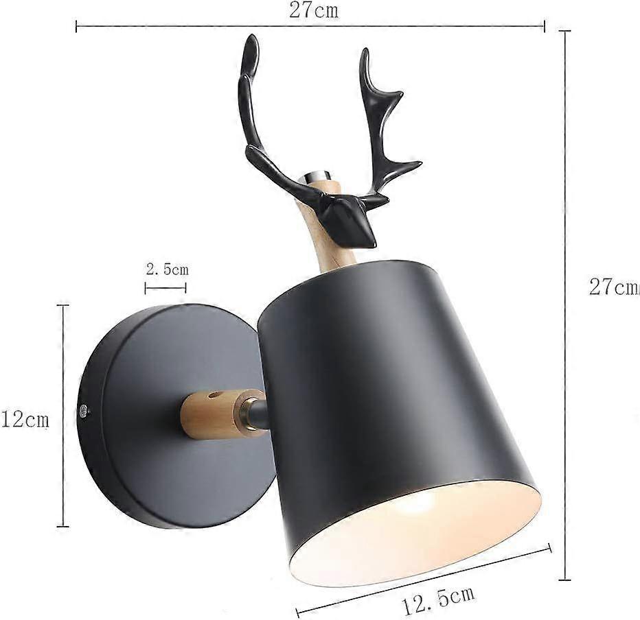 Children's antler bedside lamp black without light source