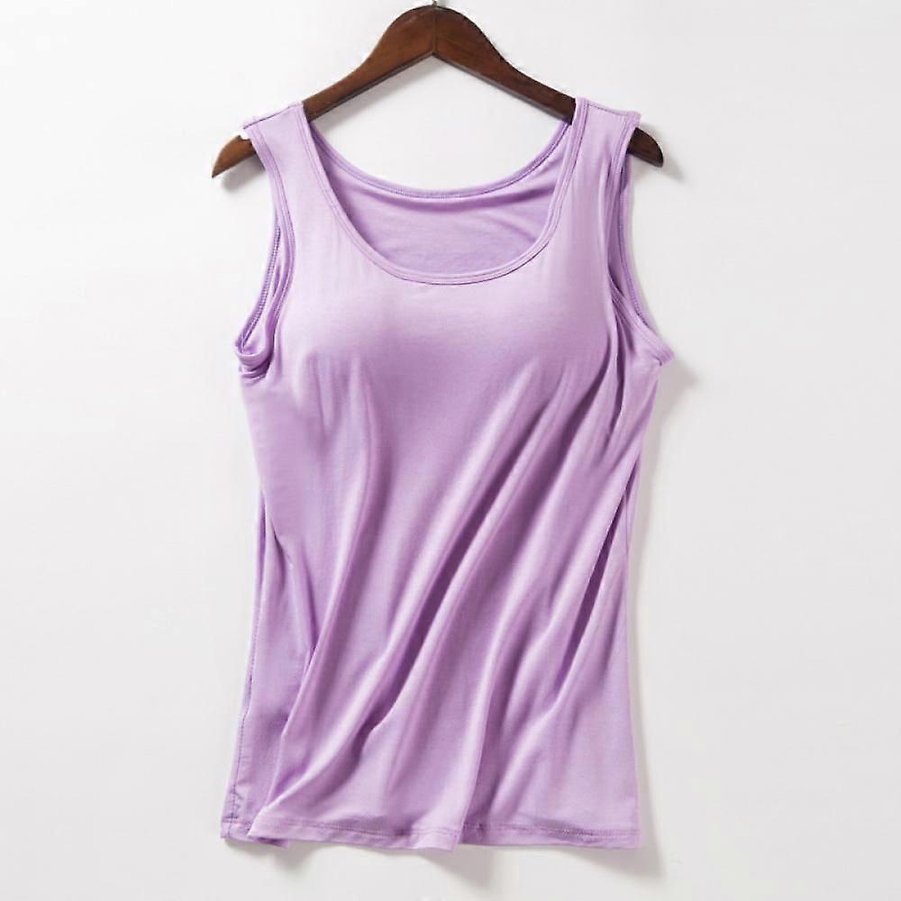 Women's Plus Size Molded Cup Camisole Purple L