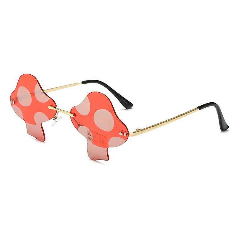 Irregular Rimless Mushroom Shape Sunglasses for Women Men Retro halloween Cloud Clear Ocean Lens Prom Party Sun Glasses