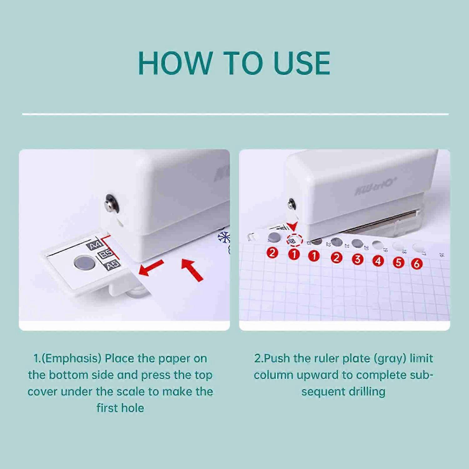 Paper Punch 6 Hole 3 Sheets Capacity Loose Leaf Punch 5.5mm Hole Diameter Mini Portable Paper Punche