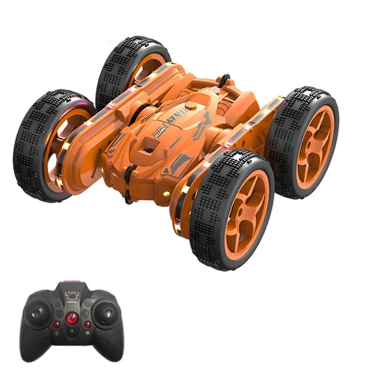 Remote Control Car, Double-Sided 2.4G Remote Control Stunt Car 4WD Car Toy with Built-In Music Cool