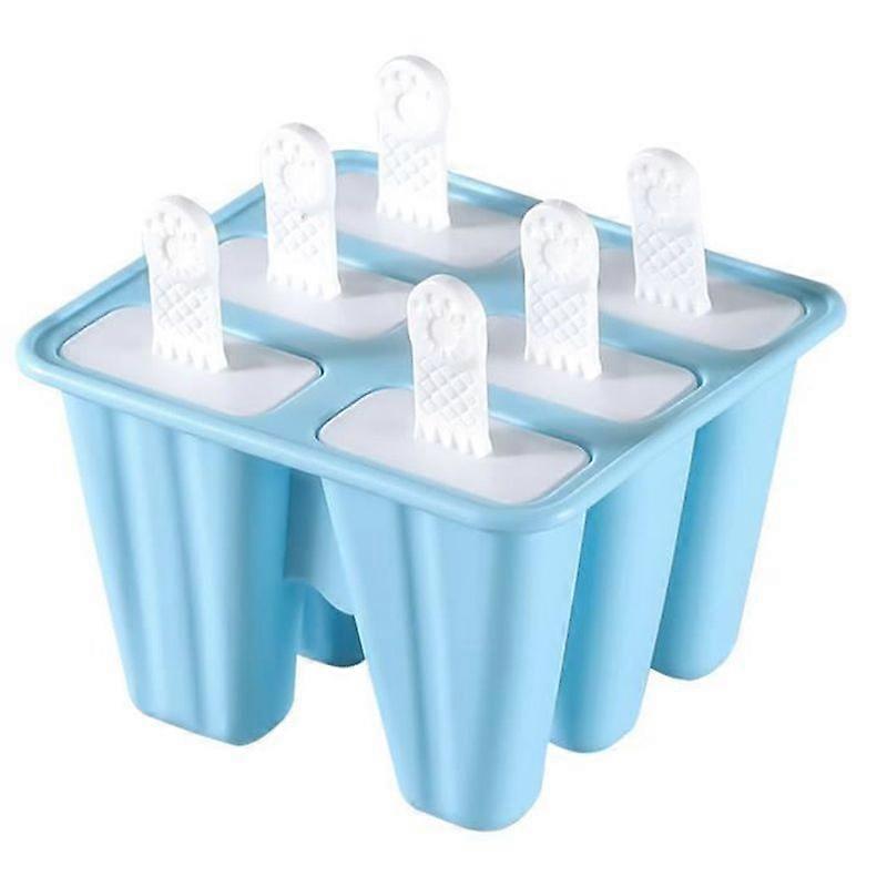 Silicone Ice Cream Molds - WANGJIANGDA - 6 Cells - Reusable - Blue