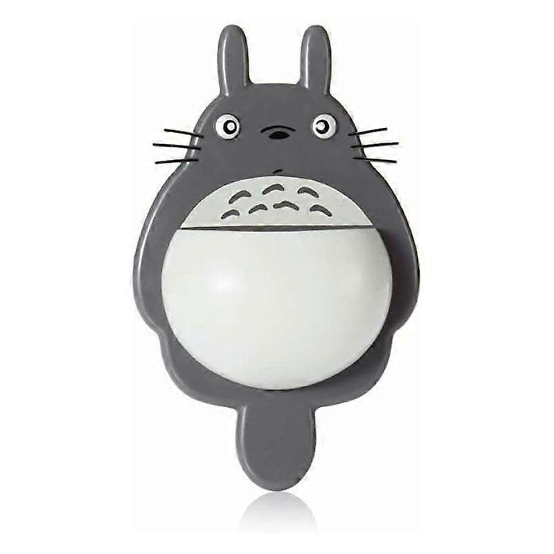 Totoro Wall Mounted Toothbrush and Toothpaste Holder with Suction Cup, Bathroom Rack-A
