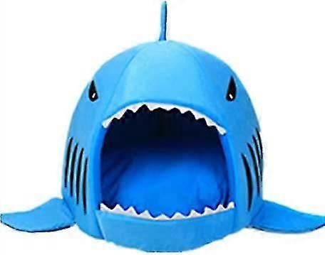 Indoor Pet House Bed for Small Dog and Cat Portable Foldable Shark 2 in 1 Nest Sofa Warm Plush Dog Puppy Cat Igloo Bed       -D
