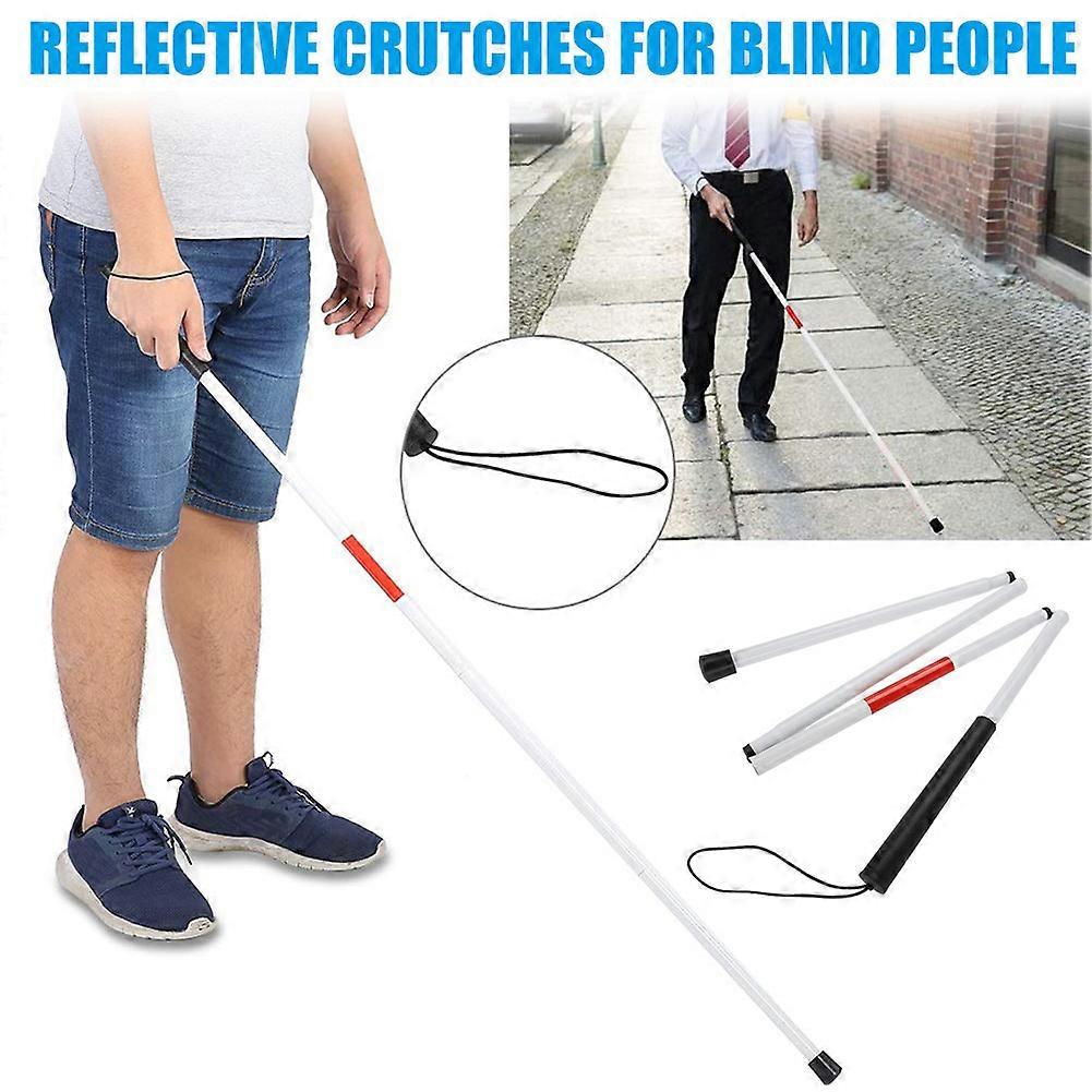 Aluminum Folding Cane Reflective Blind Walking Stick Crutch Cane for Mobility Aid Disabled Tool