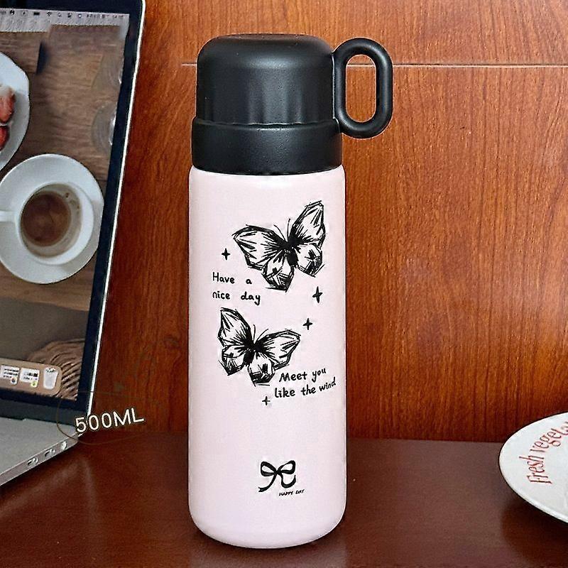17oz/500Ml Stainless Steel Water bottles,Insulated Water Bottles,BPA Free-Light Pink