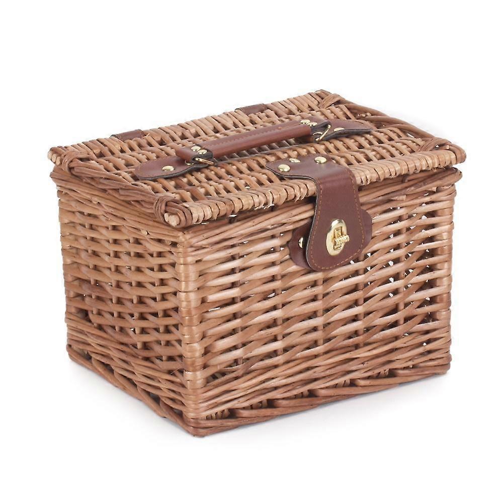 Light Steamed Small Chest Wicker Picnic Basket Hamper