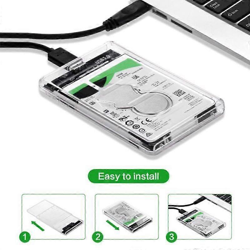 Orico External Enclosure for 25 Inch SATA III II I HDD SSD Hard Drive - Transparent - USB 30 - 2TB Max - 5Gbps