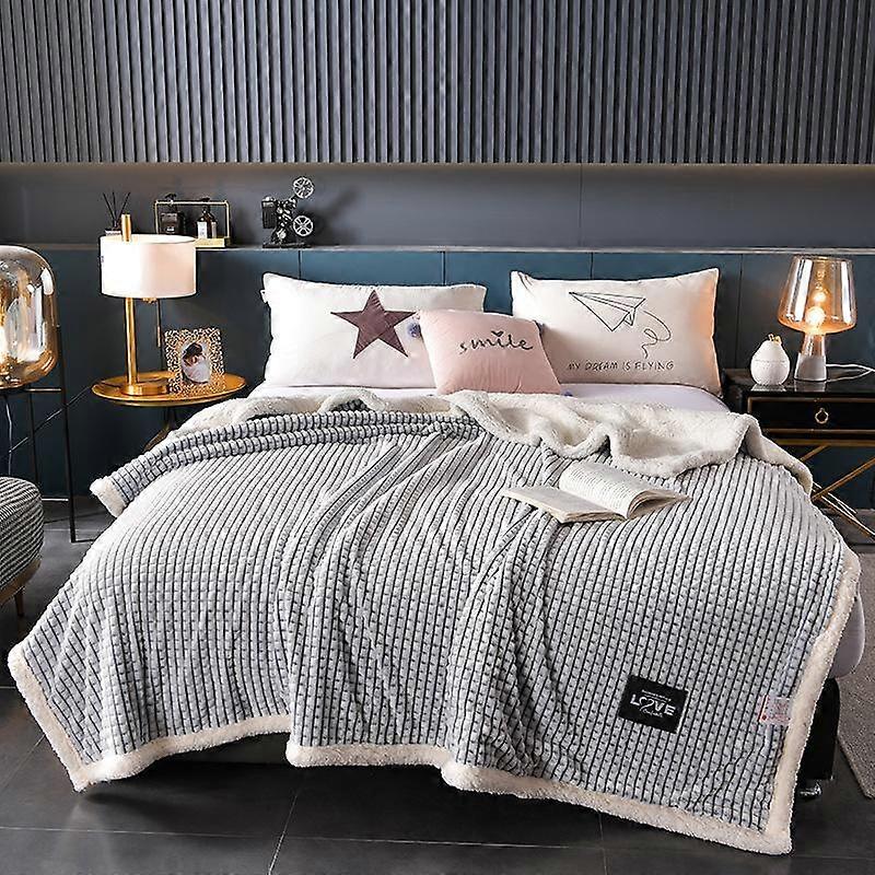 Snowflake Fleece Blanket Winter Lambswool Thickened Cover Blanket Double Layer Blanket