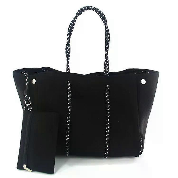 Neoprene Tote Bag Women Large Shopping Handbags Perforated Neoprene Beach Bag For Women