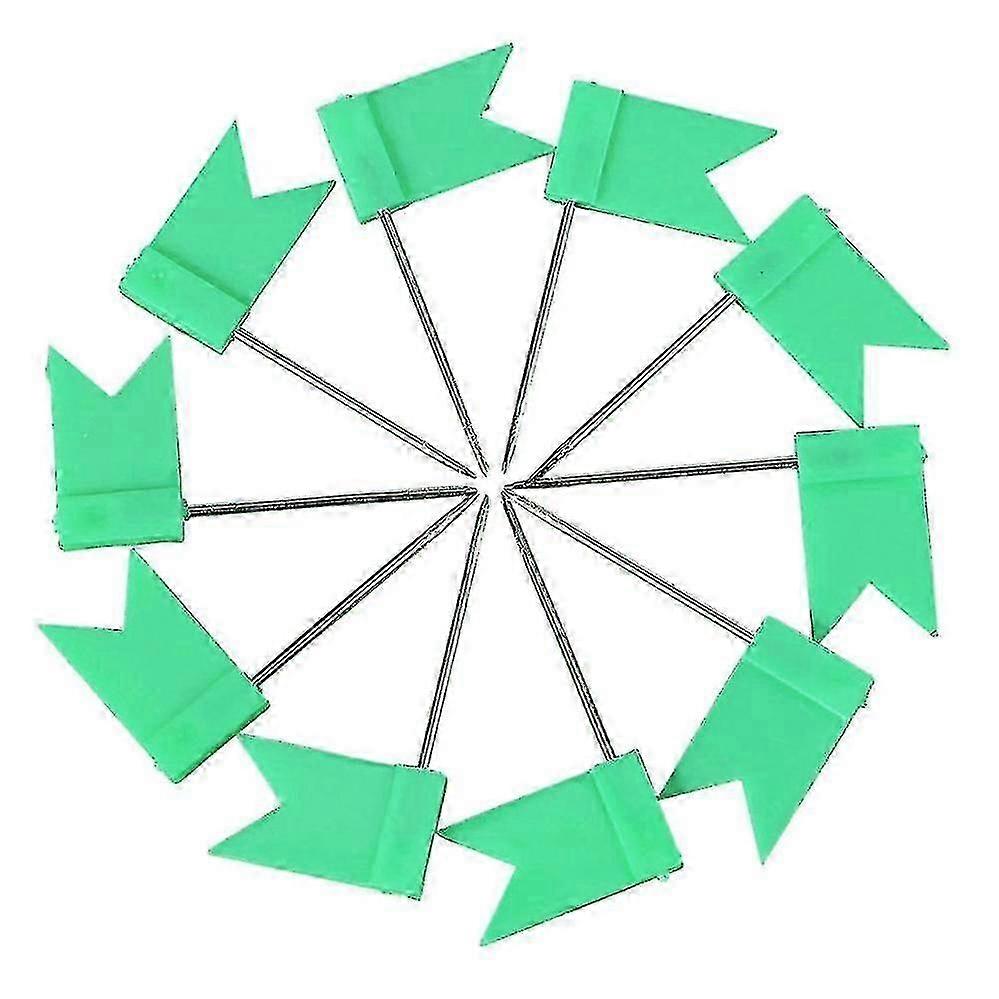 100 Flag Shape Map Pins Cork Notice Board Drawing Pins Push Pin Green