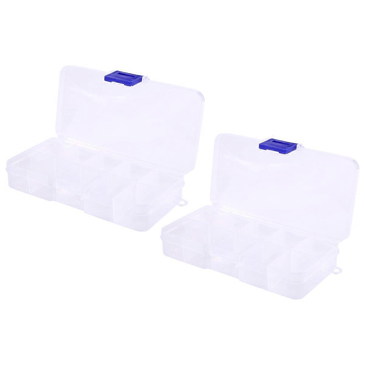 2Pcs 10-Slot Portable Plastic Resistors Electronic Component Case Box