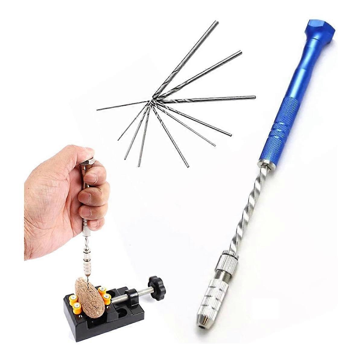 Pin Vise Hand Drills Bits Set with 0.8-3 mm Twist Drill Bits