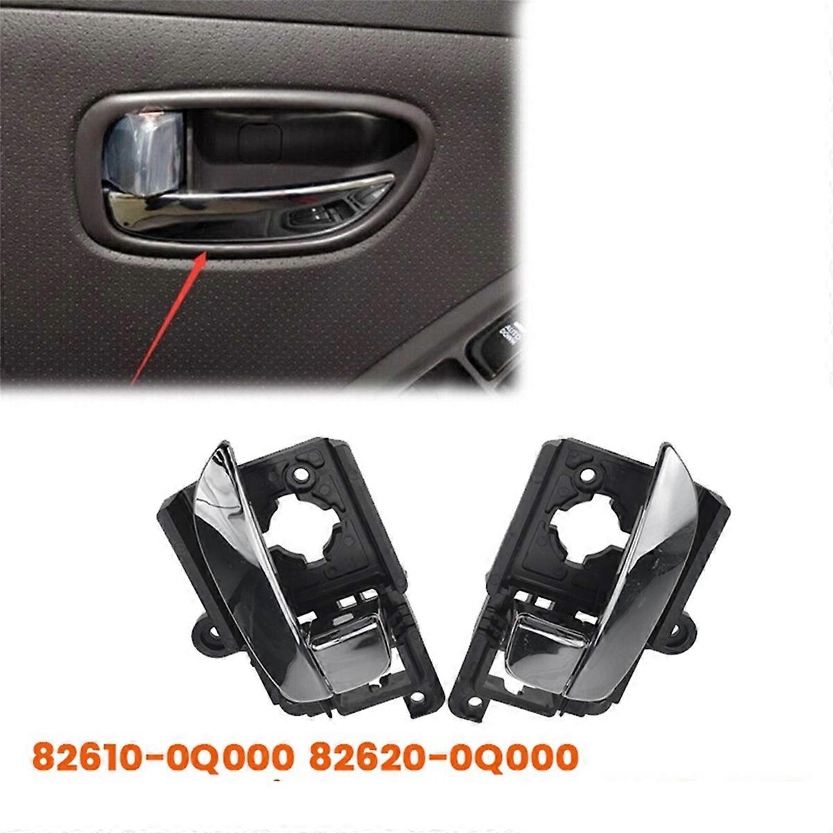 1Pair Inner Door Handle Chrome Trim Assembly 82610-0Q000 82620-0Q000
