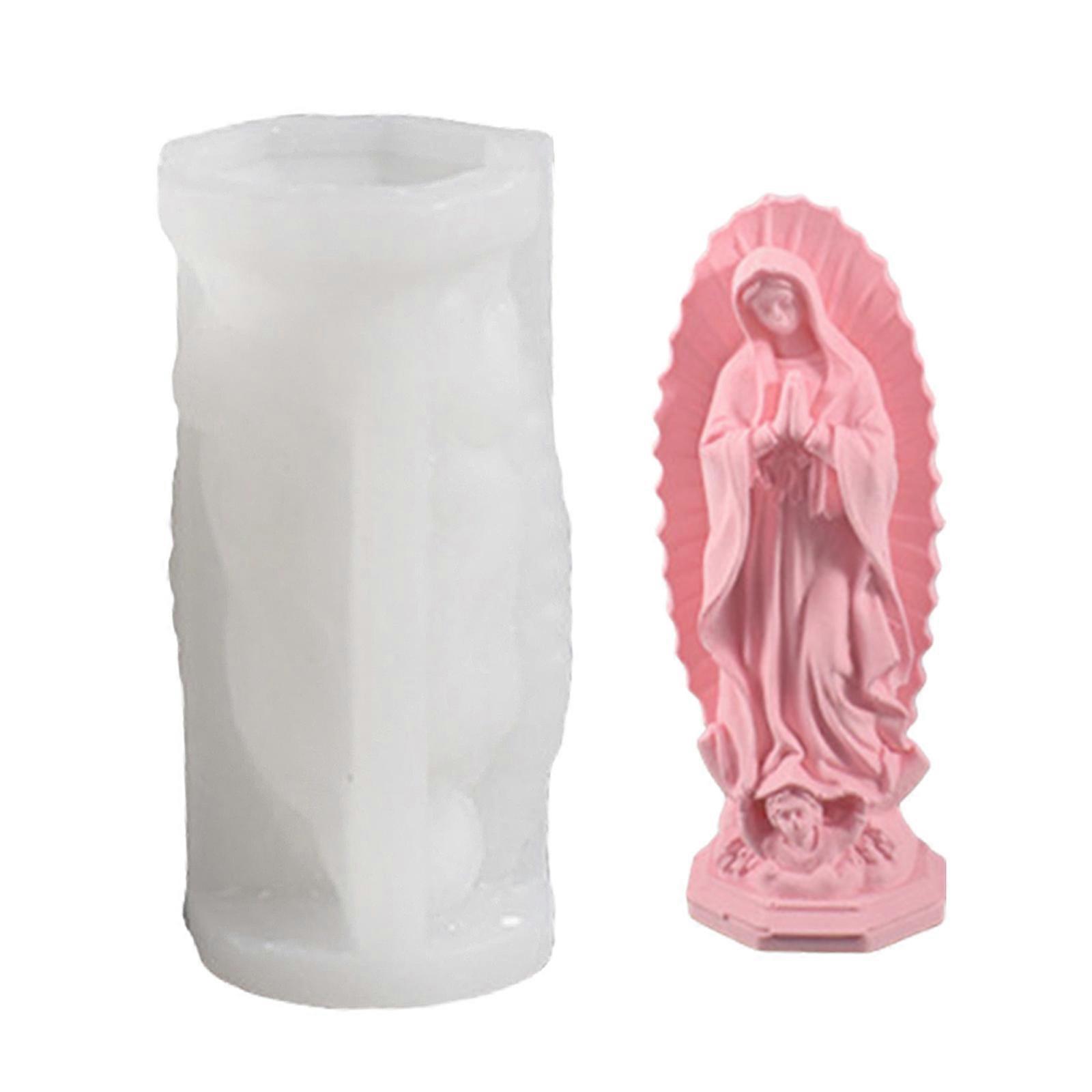 Silicone Mold of Holy Mother with Child High Quality Detail for Creating Candle Statues and Decorative Items