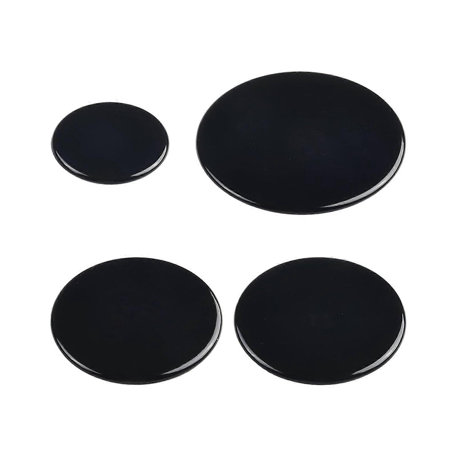 Pack of 4 Gas Range Burners Crown Flame Caps Stove Flame Distributor Fire Cover Metal Texture Suitable for Kitchen Stove