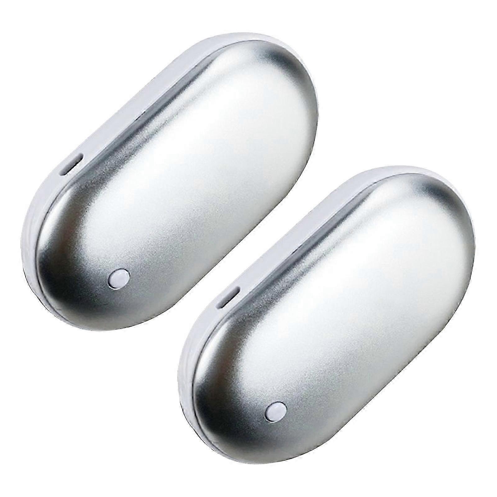 2PCS USB Rechargeable Hand Warmers - Portable Electric Pocket Heater & Power Bank