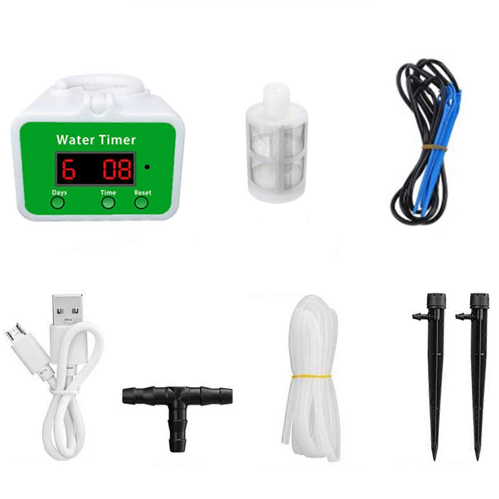 Automatic Watering Kit for 6 Plants, White ABS, 14x14x6 cm
