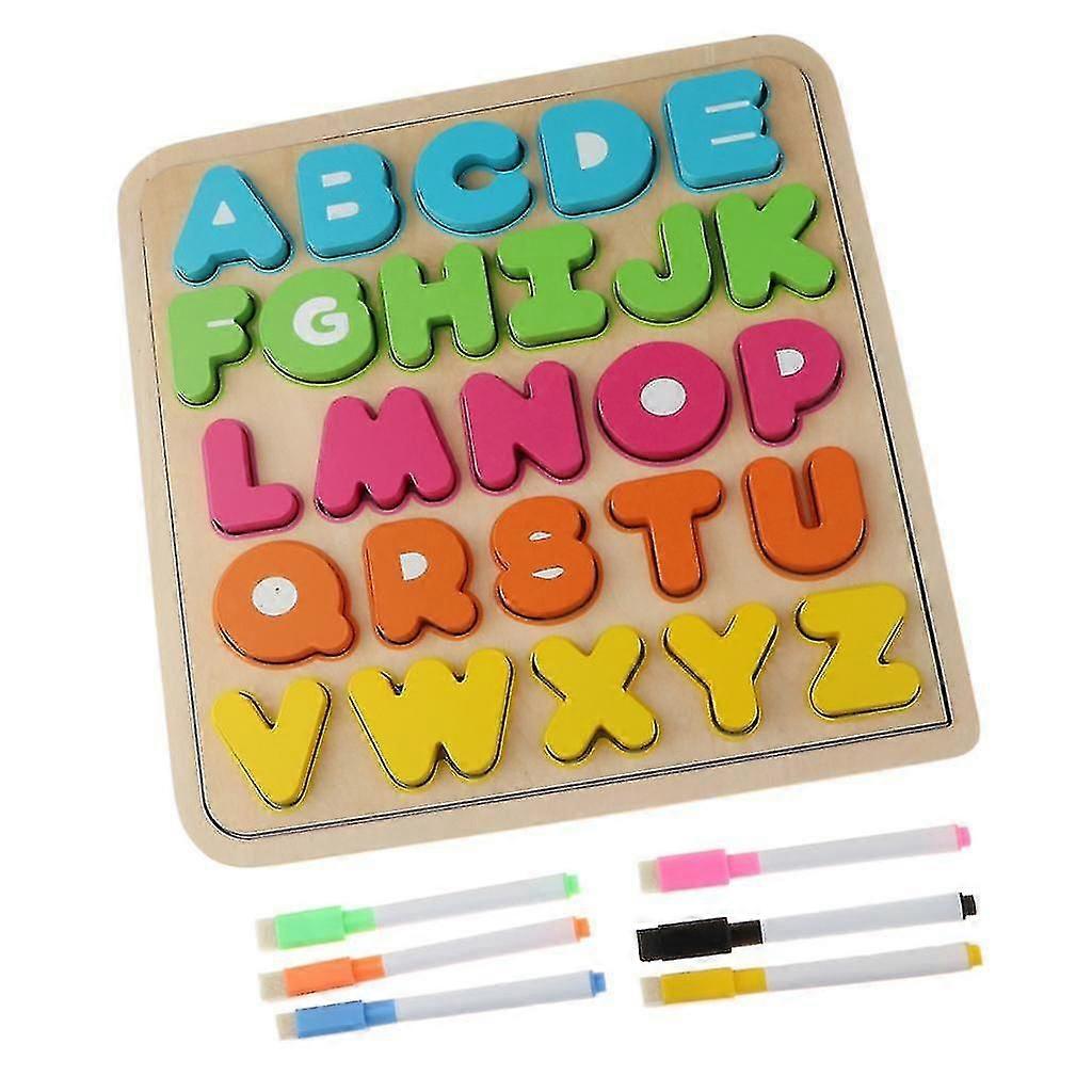 Wooden Uppercase Letter Block Matching Board