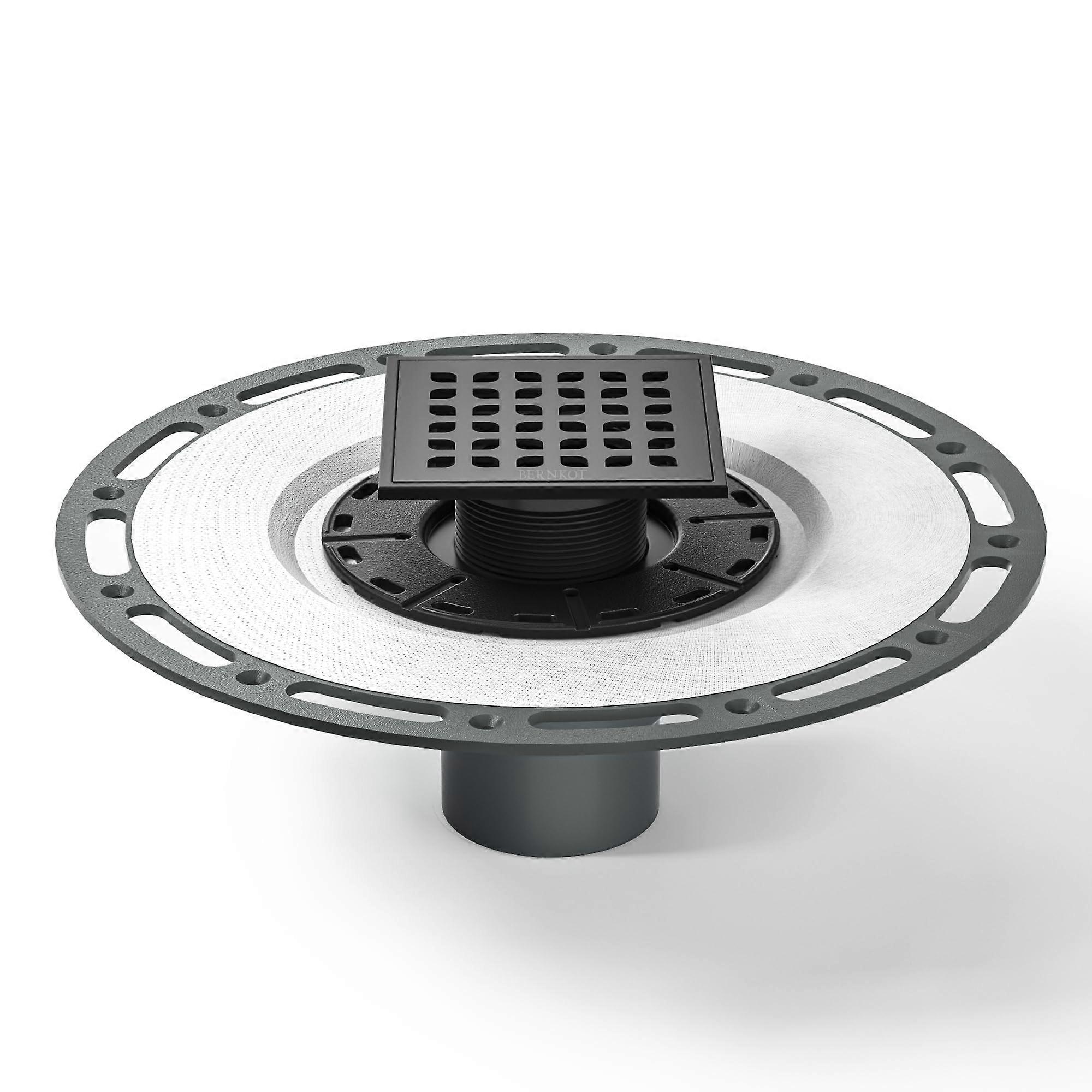 Matte Black Shower Drain for Low Profile Floor Tiles CUPC Certified 4" Size