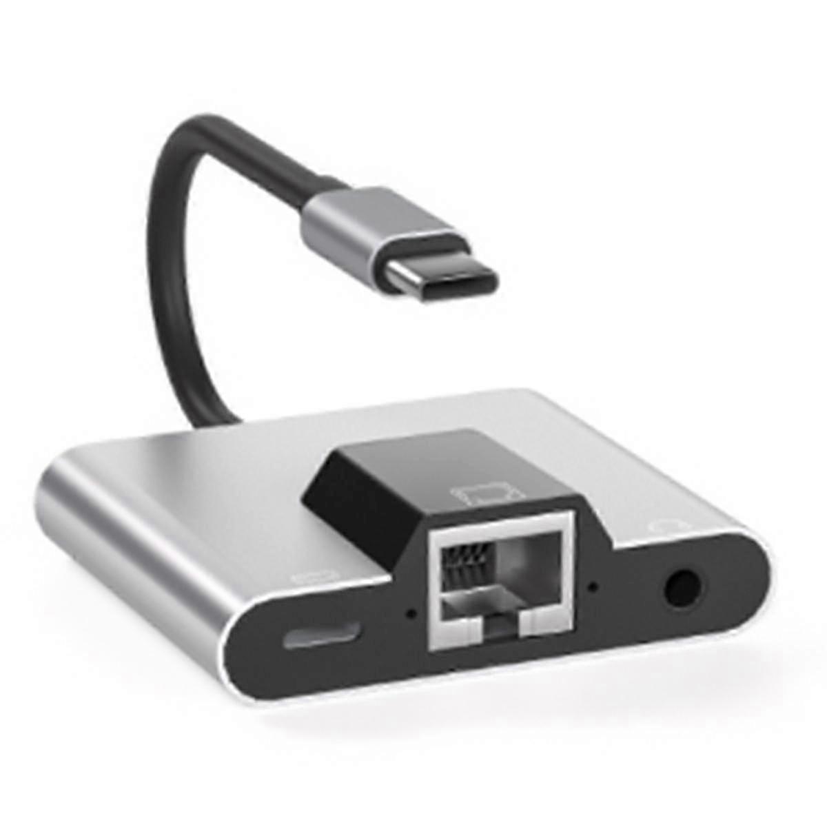 USB C dockingstation Type-C naar Ethernet LAN, 3,5 mm audio, PD snel opladen voor g20242073488