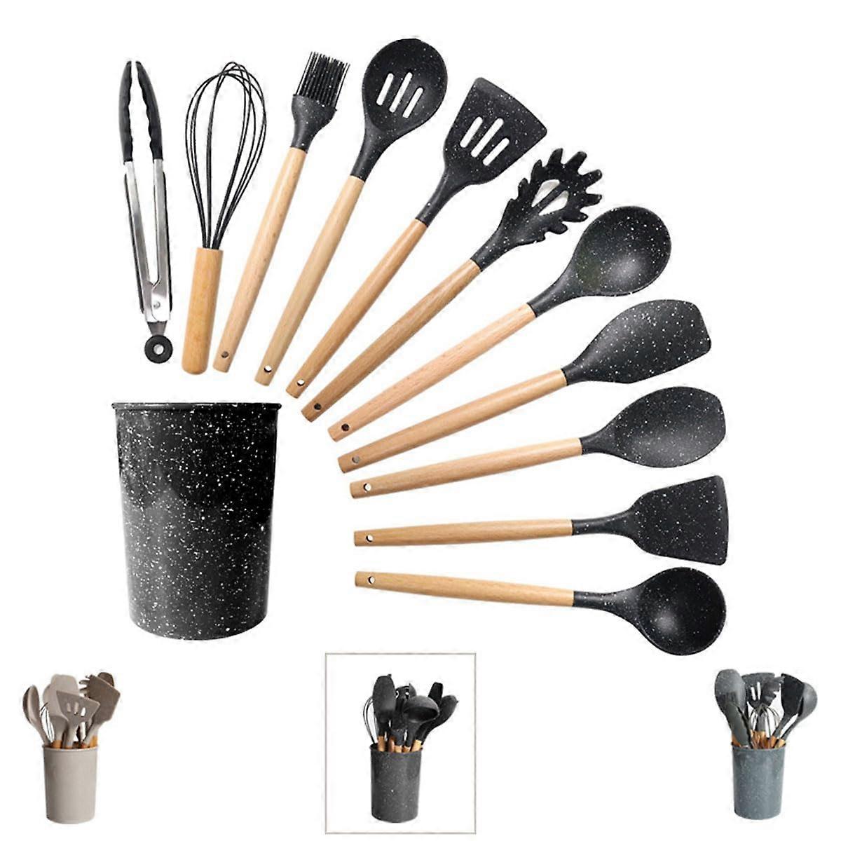 Heat Resistant Kitchen Utensils 12-Piece Set For Cooking, Nonstick Compatible, Durable Kitchen Tools