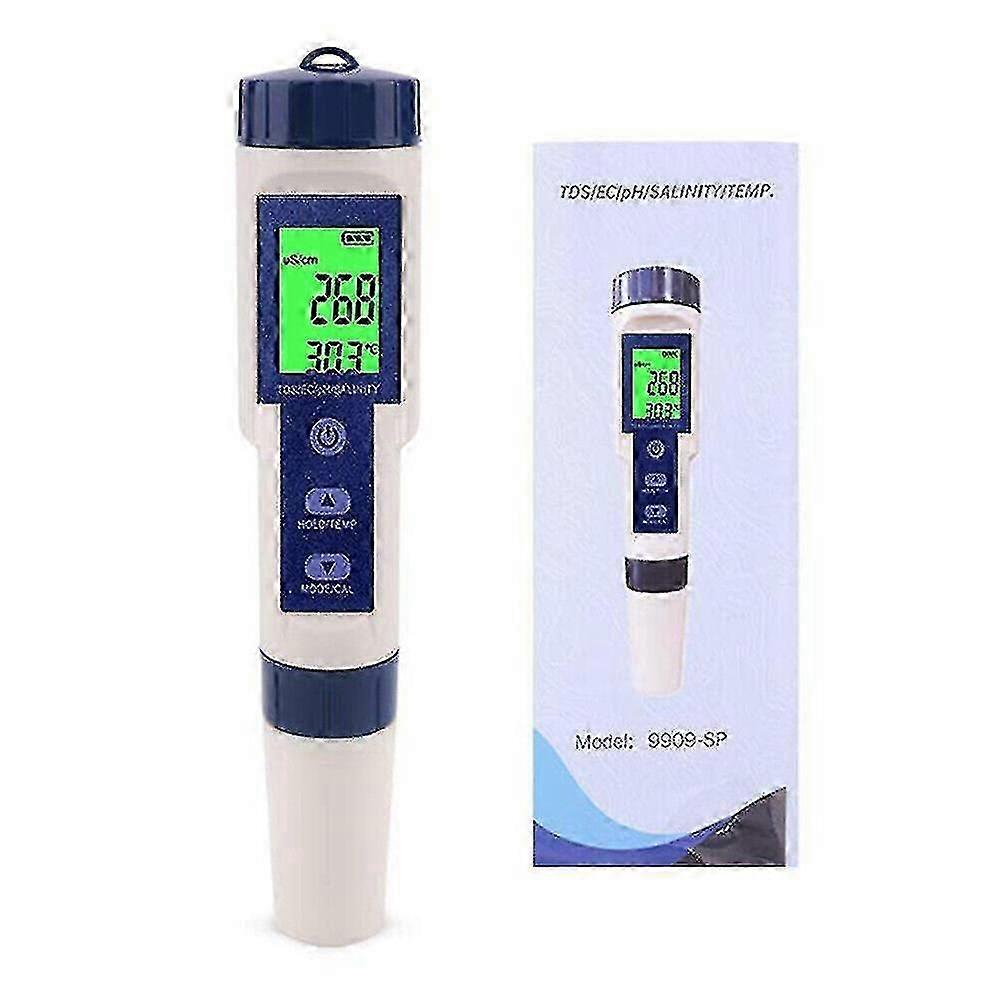 5 In 1 Digital Water Quality Tester Pen Ec Ph Salinity Temp Meter/detector
