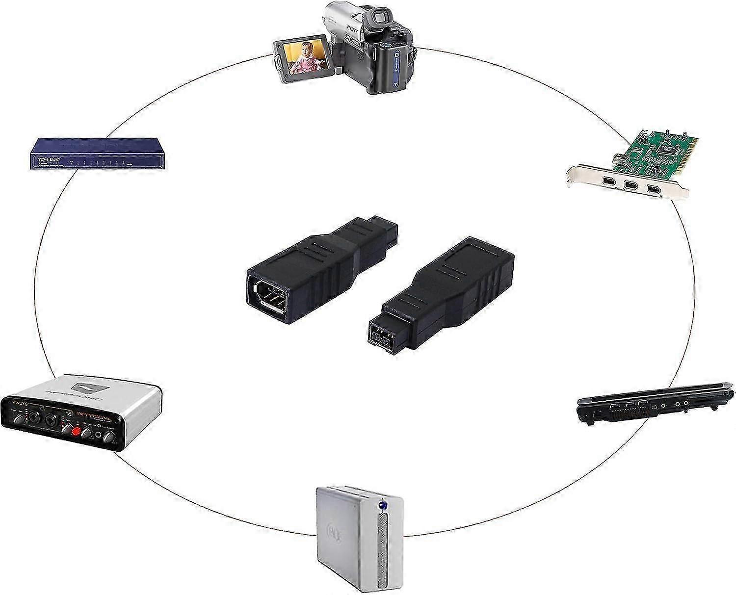 IEEE 1394 Type FireWire 400 to 800 6 Pin Female to 9 Pin Male FW 800 ...