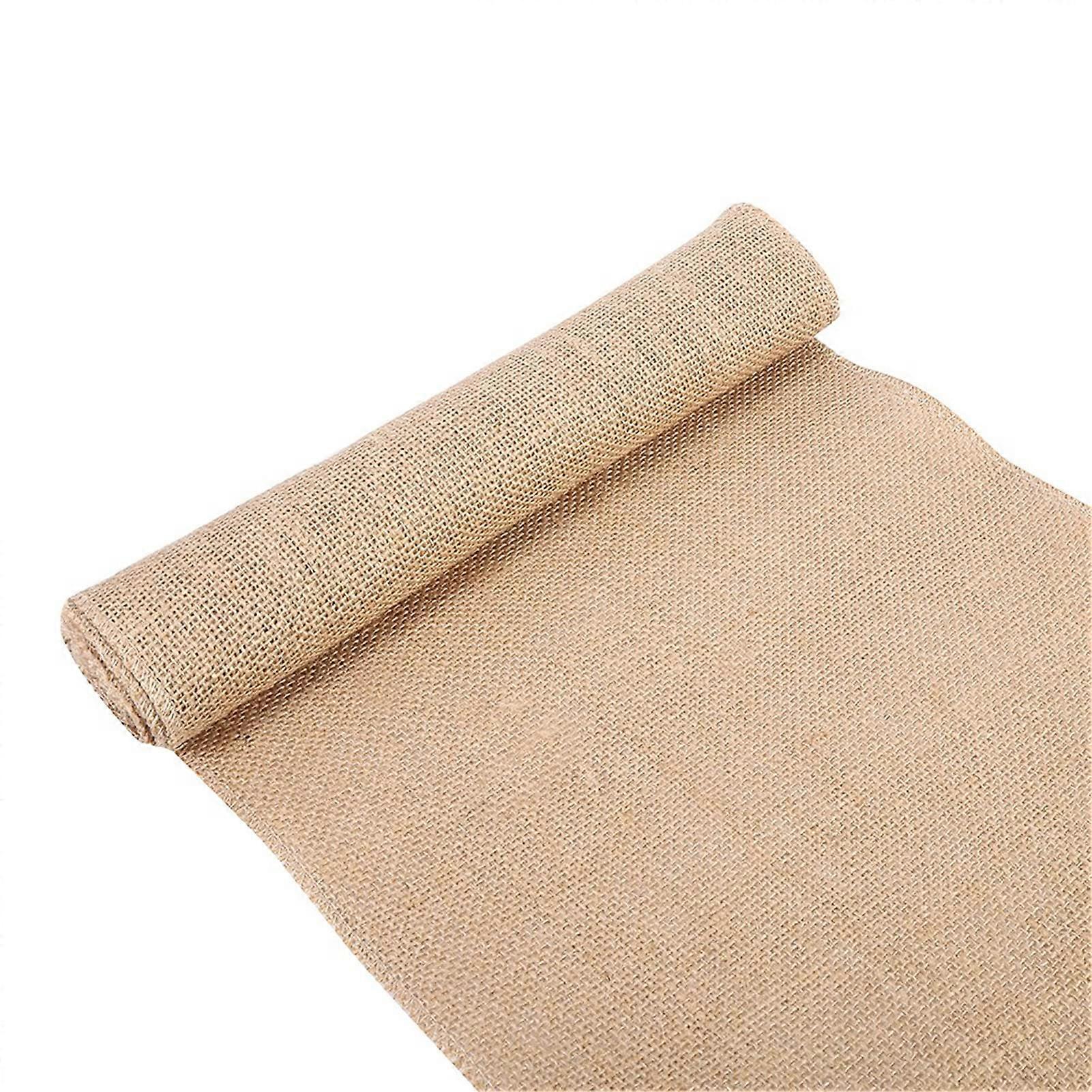 Burlap Table Runner, Rustic Jute Table Runner, Frayed Hessian Burlap Roll Fabric for Jute Ribbon Bow Vintage Wedding DIY Crafts(30cm2m)