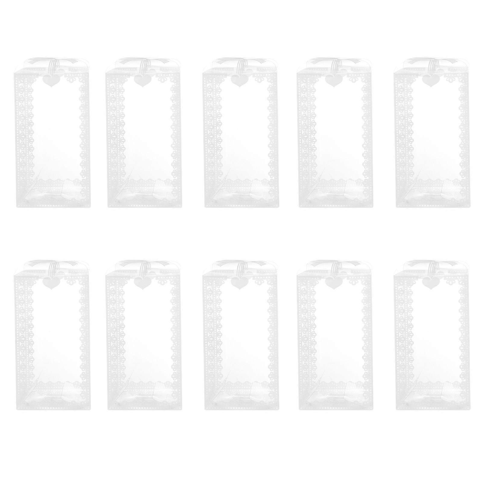 10pcs PVC Transparent Boxes Wedding Candy Packaging Boxes Transparent PVC Boxes