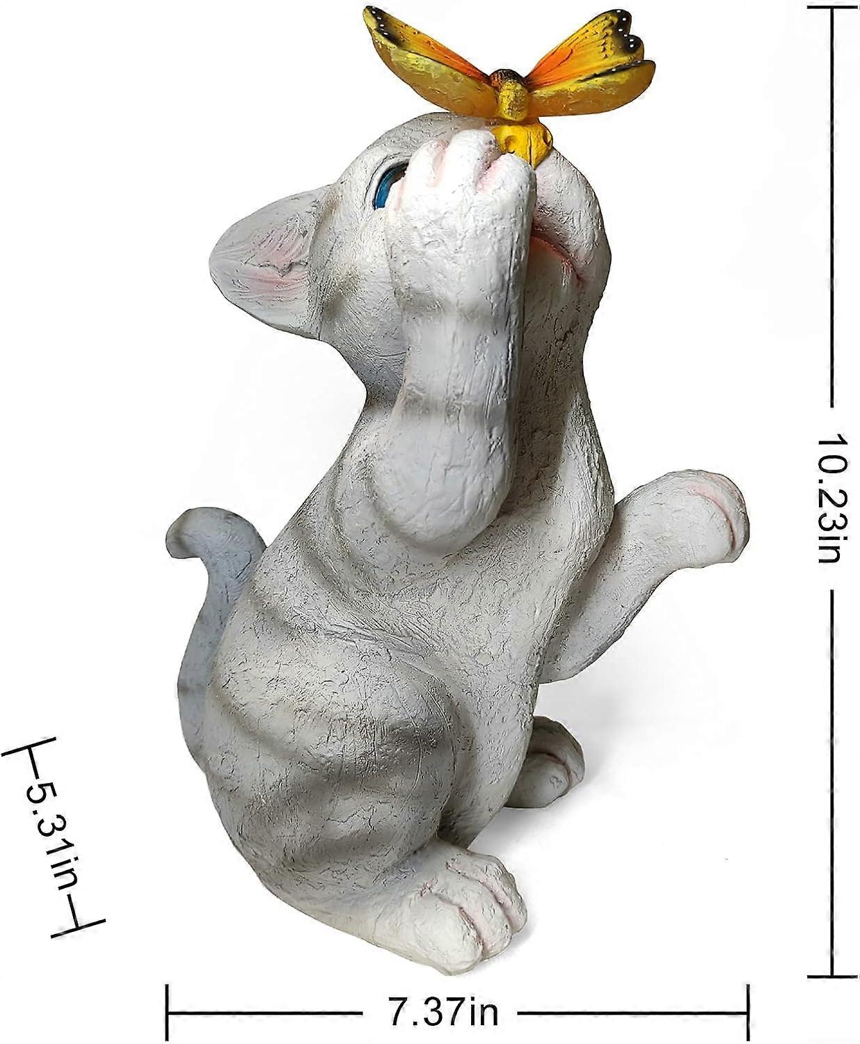 2 PCS Statue D'ange Avec Des Lumières Solaires, Statue De Jardin Solaire Extérieure Avec Pilier