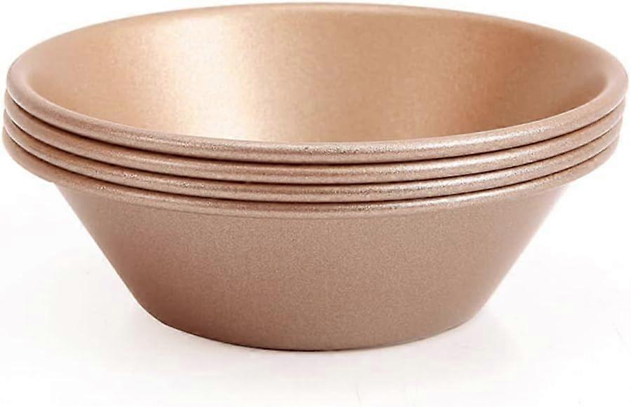 Egg Tart Molds - Set of 4 Non-Stick Mini Tart Molds for Baking (Golden)