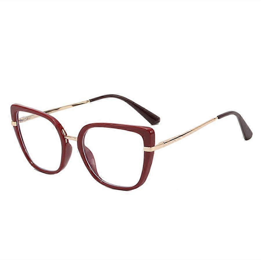 New Retro Cat Eye Women Anti Blue Light Glasses Frame Fashion Designer Thin Face Flat Mirror Clear Reading Top Quality Ins Trend