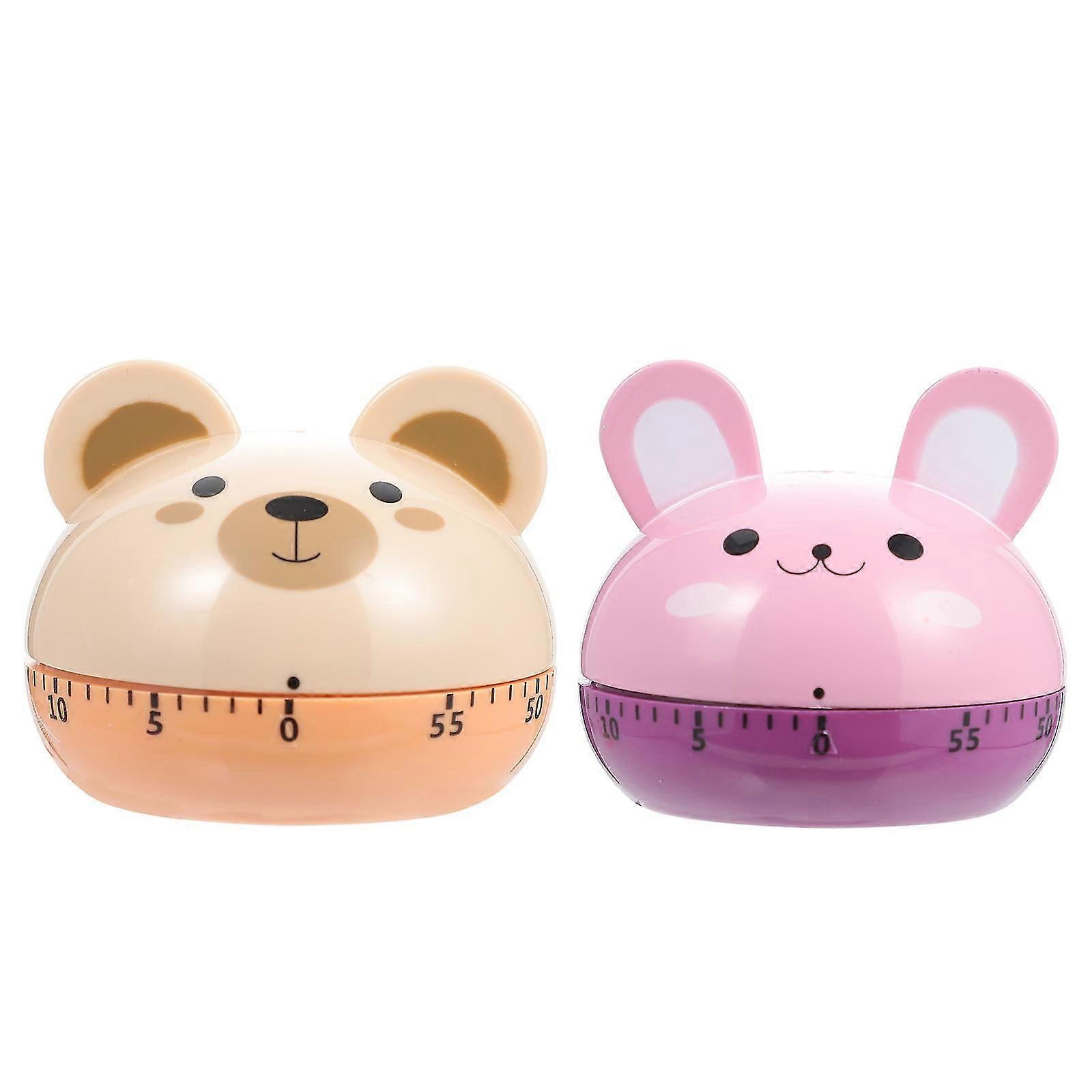 2pcs Cartoon Kitchen Timer Lovely Portable Cooking Timer Kitchen Funny Timer