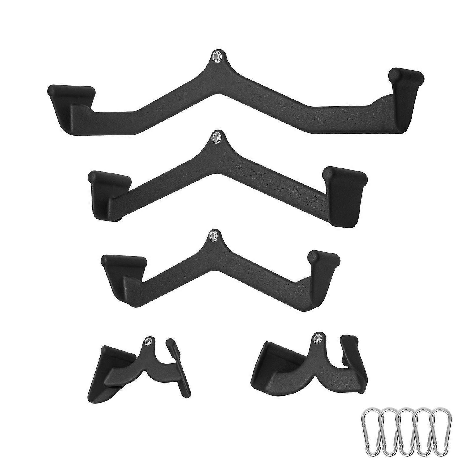 Kabelmaskin Rodd T-Bar V-Bar 5 Set, Tricep Pull Down Bar, Ryggträning Grepp, Bicep Curl Tricep Lat Pulldown Bar för hemmagym Fitness