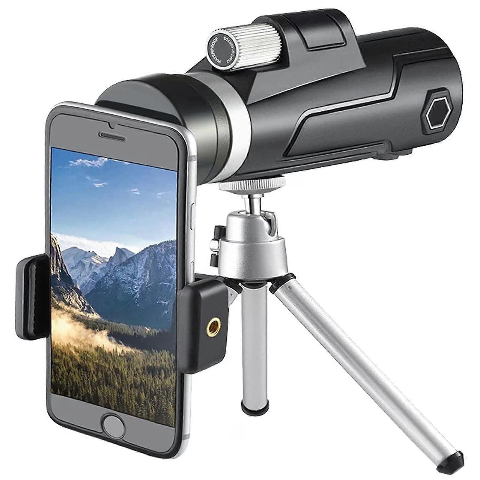 Monocular Telescope 12x42 Portable High Magnification HD Waterproof With Tripod Mobile Phone Holder For Bird Watching