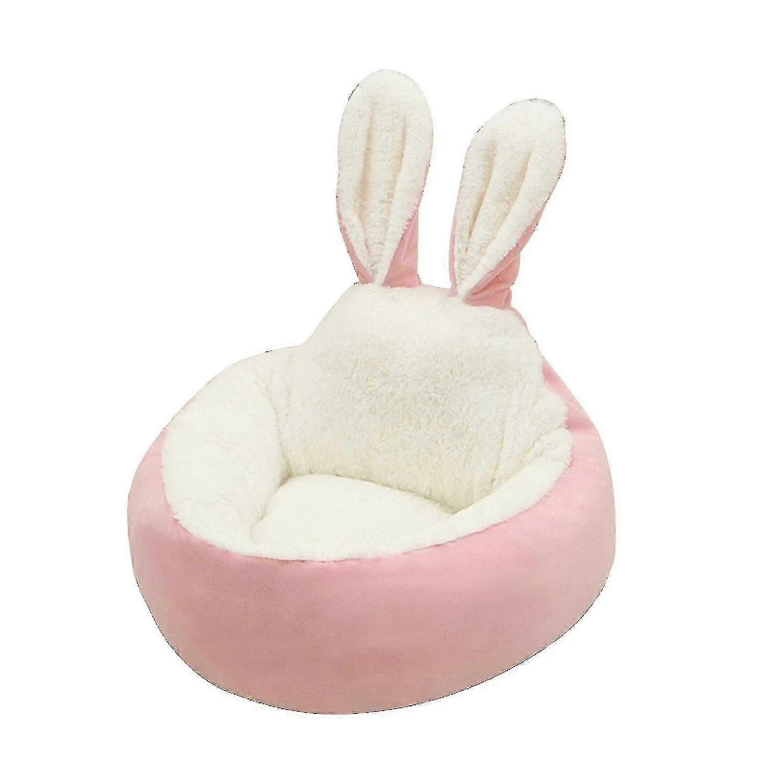 Flower-shaped  Cat Winter Warm Plush Bed Plush Soft Pet Bed Calming Bed Pink