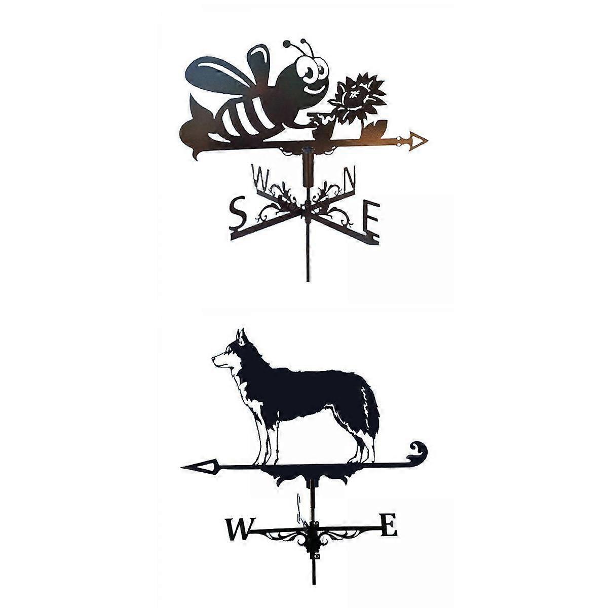 Hayvan Heykelcik Profesyonel Çatı Dekor Hediyeleri ile 2x Dayanıklı Rüzgar Gülü