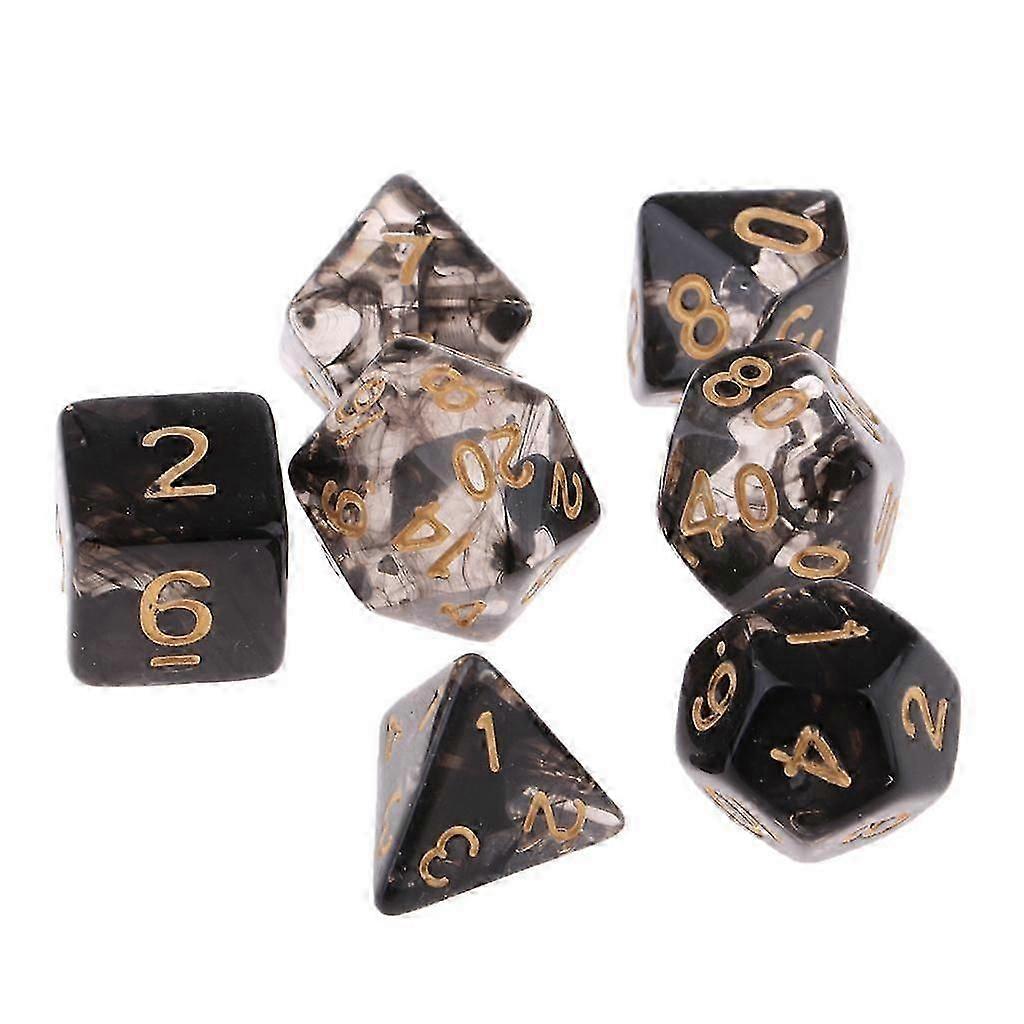 Multi-Sided Dice for Dragons and Dungeon Game Play Gaming ,7Pcs