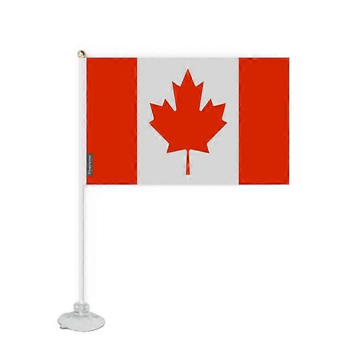 "Suction Cup Flag - Canada - 14 x 21 cm - Durable Polyester - Double-Sided Print - Lightweight and Sturdy"