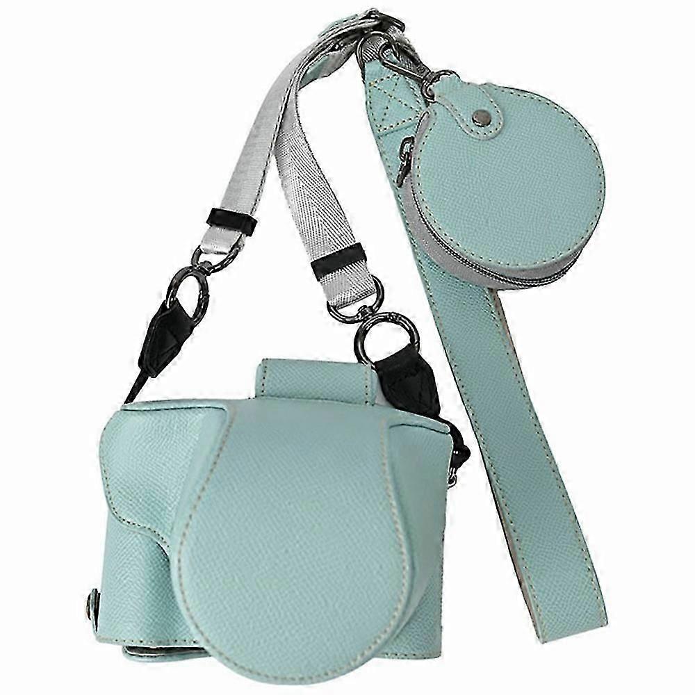 For Fujifilm X-T50 Textured PU Leather Camera Case with Battery Hole+Strap+Lens Storage Bag