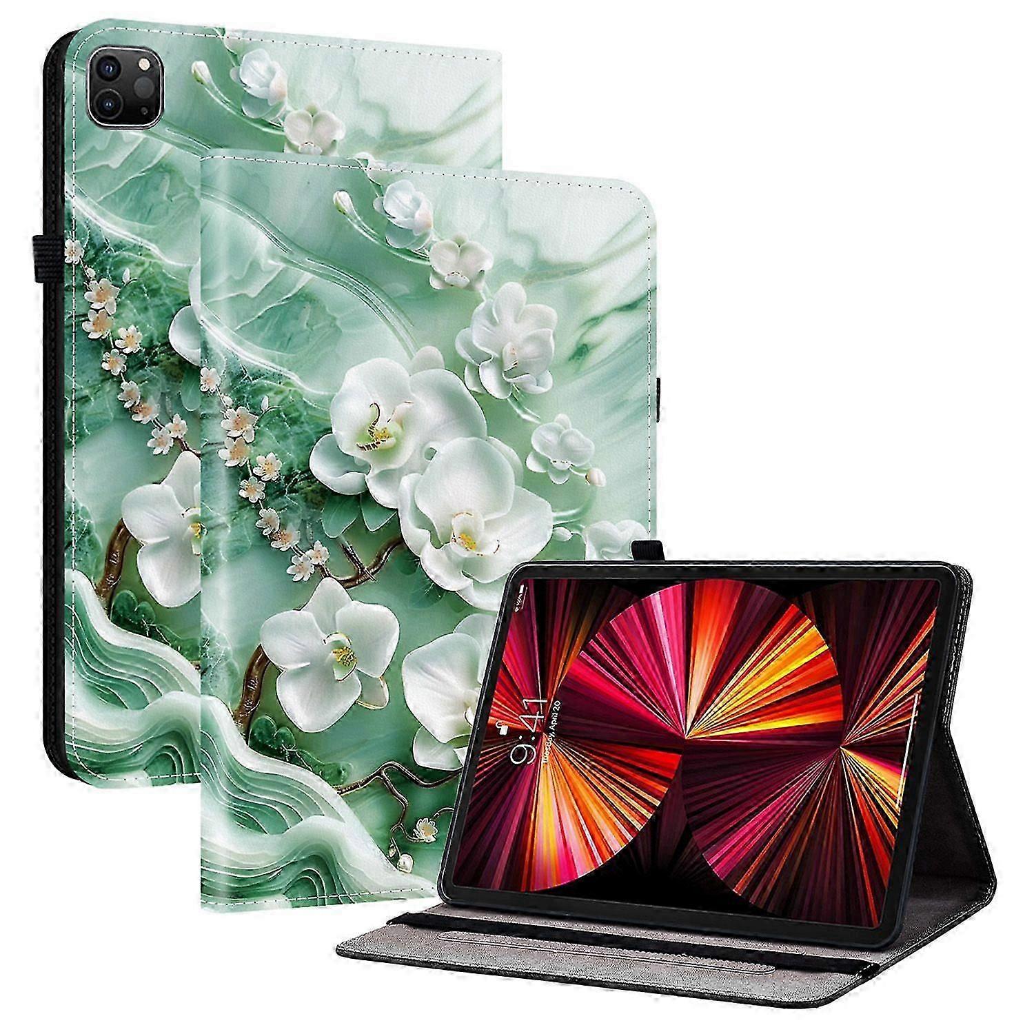 For iPad Air 11 (2025/2024/2022/2020) & iPad Pro 11 (2022) Genuine Leather Pattern Printed Tablet Case Cover