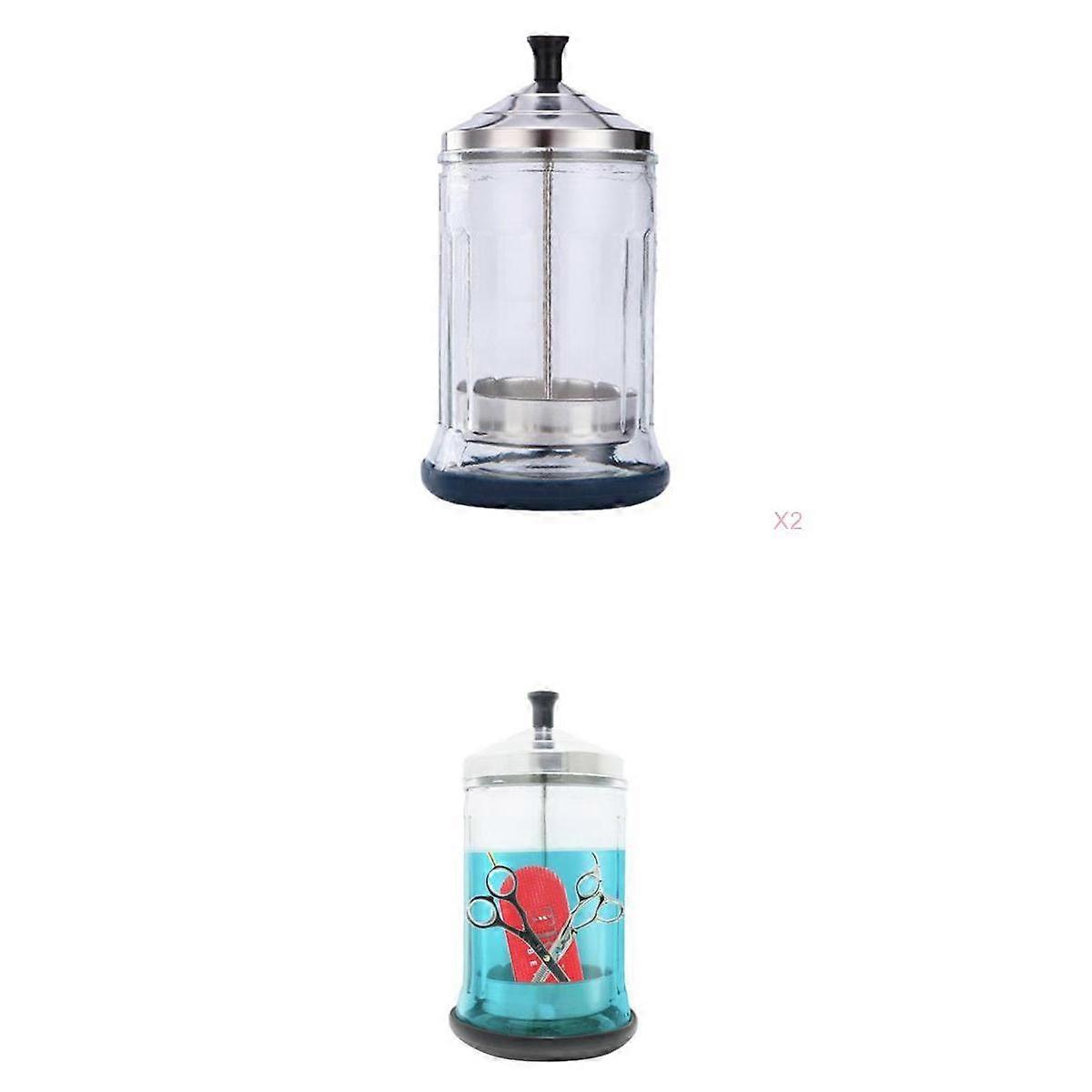 3x Disinfection Jar Sanitizer Germicide Jar for Barber Scissors Tools S
