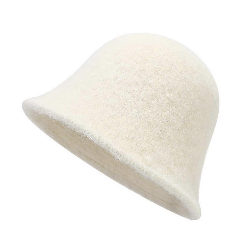 Bucket Hat Unisex Solid Color, Vintage Style Winter Warm Cap For Women Wen