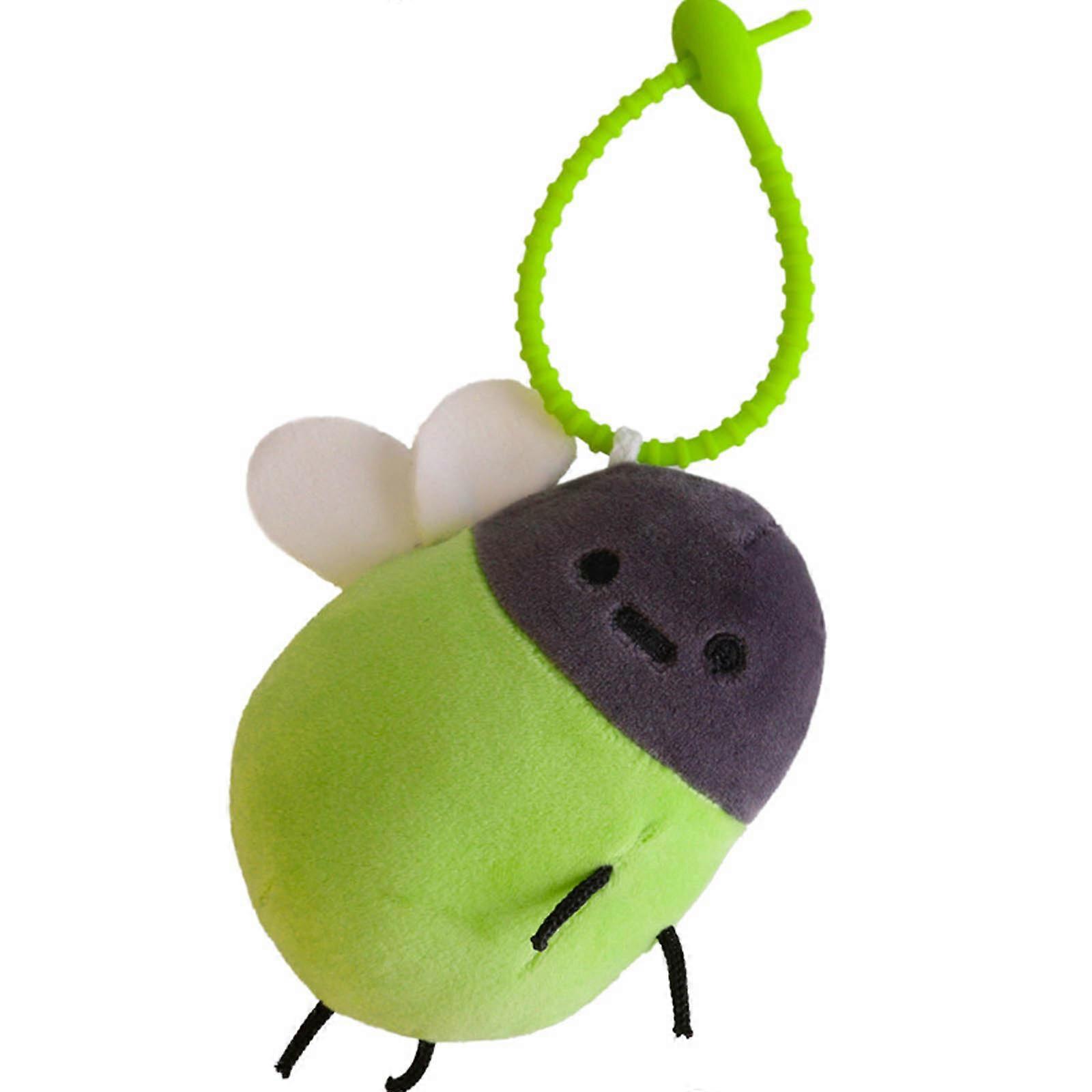 Delightful Glowing Insect Keyring Plush Toy Pendant Keychain Lovely Firefly Shaped Key Rings Decoration for Bag Wallet
