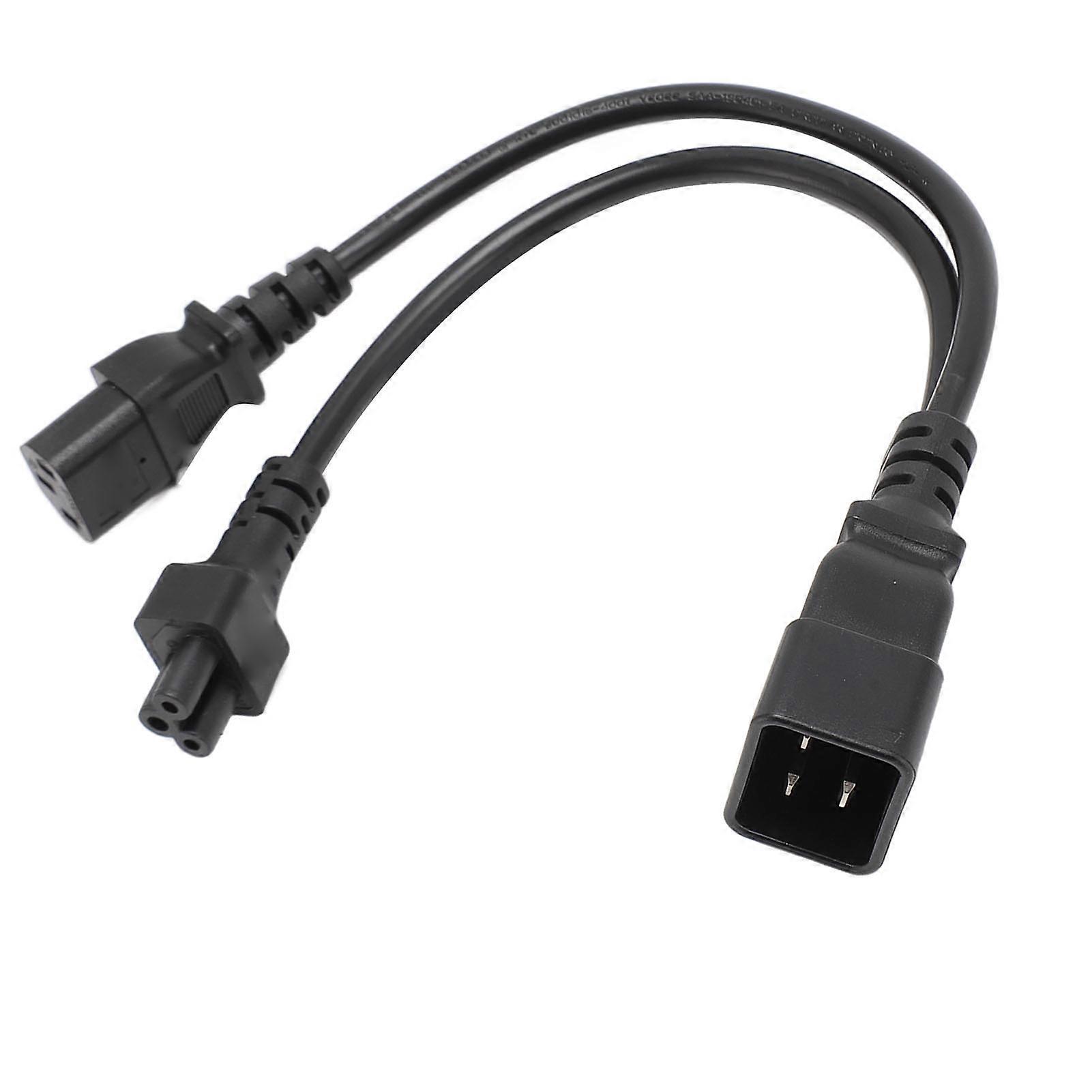 IEC320 C20 to C5 C13 Y Splitter Power Cord 12.6in for Laptop, Printer, Projector
