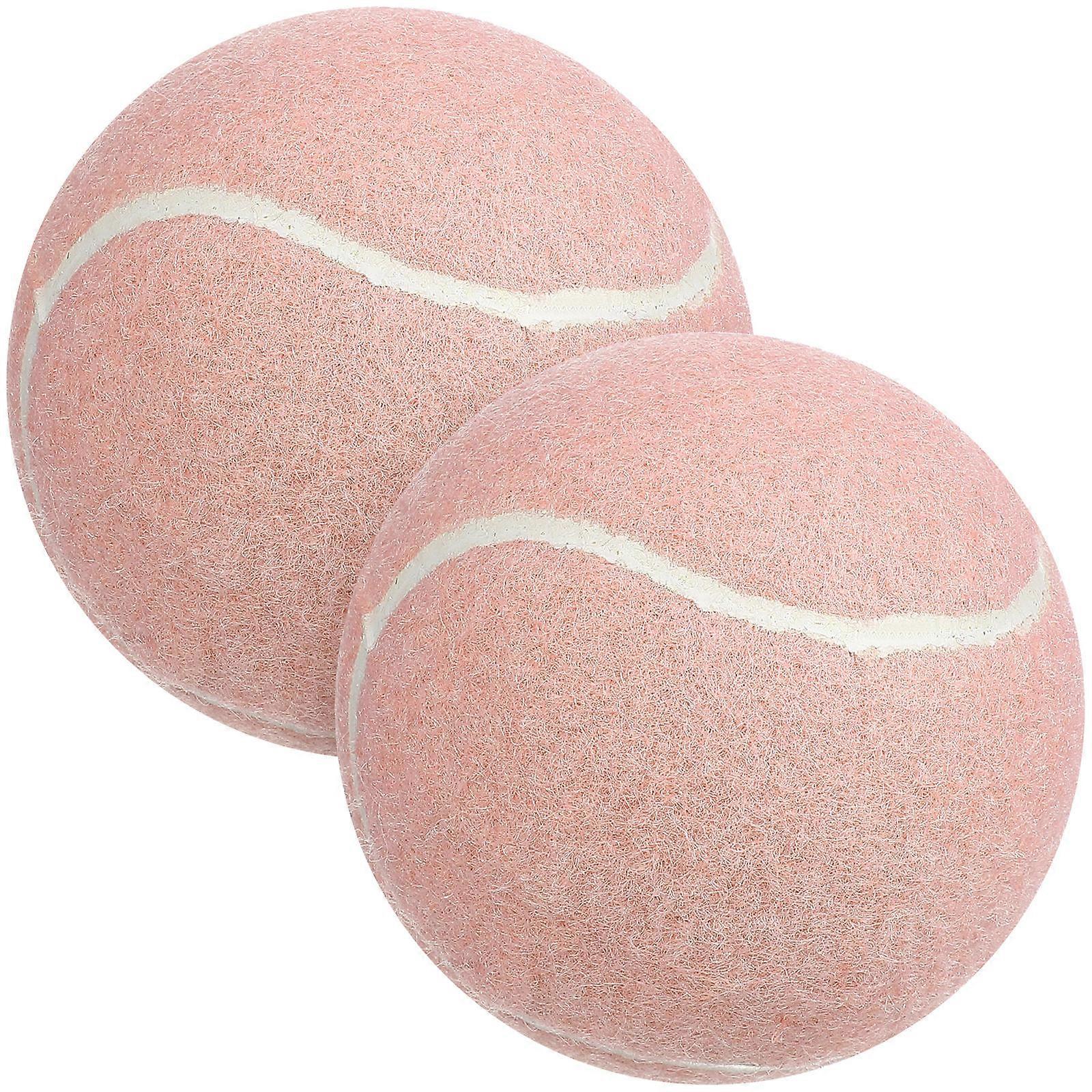 Pink Rubber Tennis Balls 2 Pack for Beginner Skill Training – Lightweight Practice Balls for Serving, Volleying, and Groundstrokes