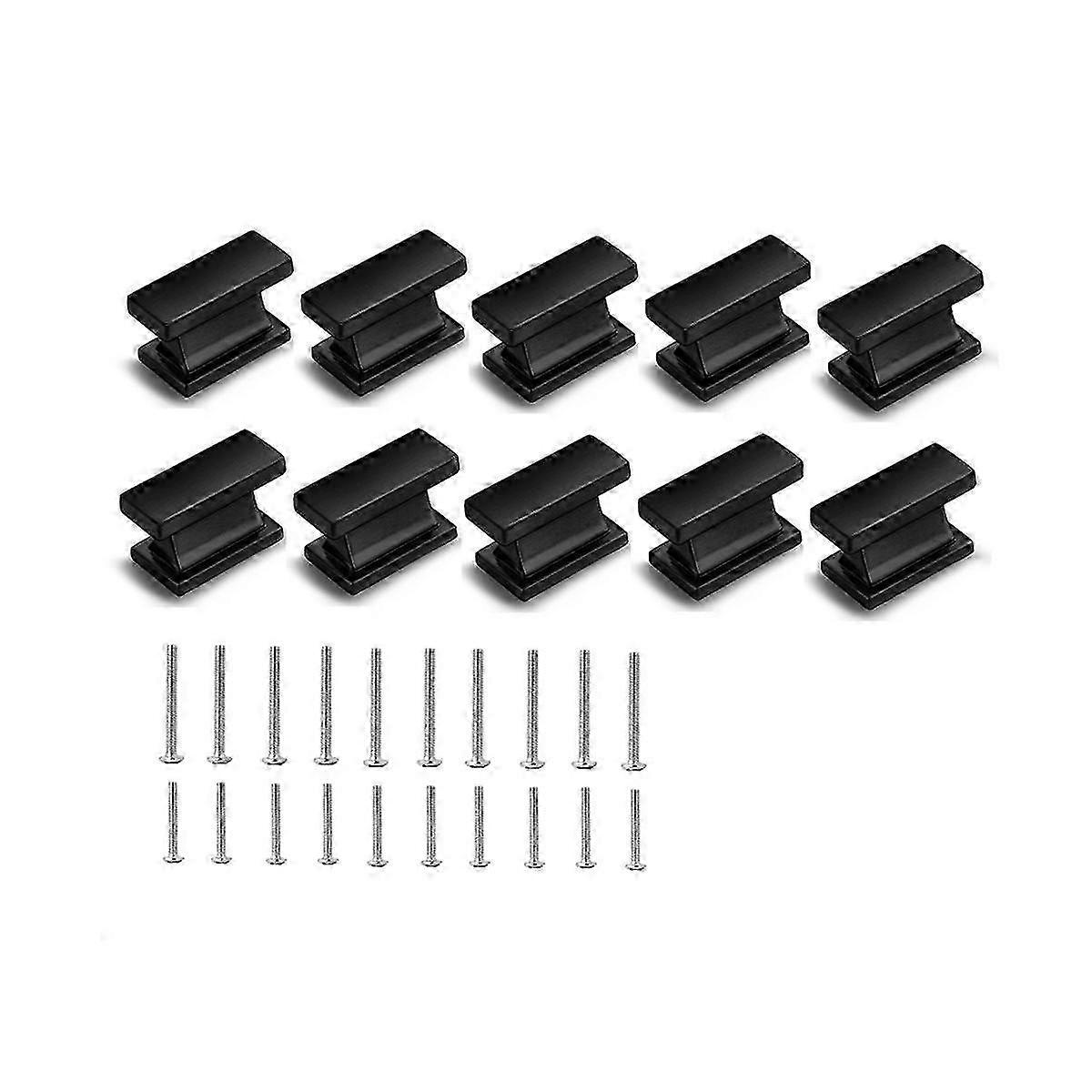 10 Pack Square Black Cabinet Knobs Drawer Dresser Knobs Cabinet Handles for Cupboard Bathroom Kitch
