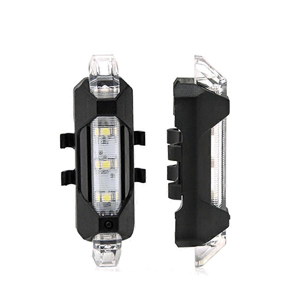 Waterproof USB Rechargeable 4 Modes High Brightness LED Rear Tail Light Back Lamp (White)